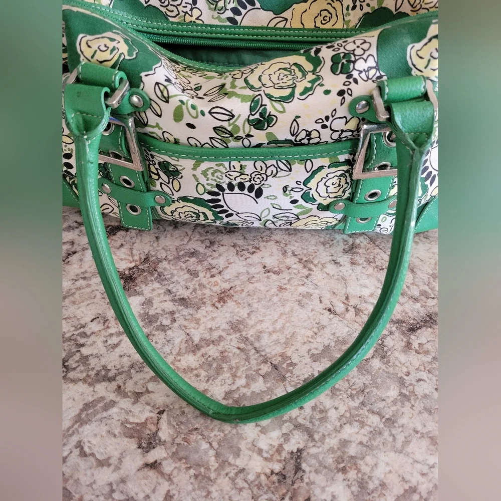 New York and Company Floral Green Handbag EUC